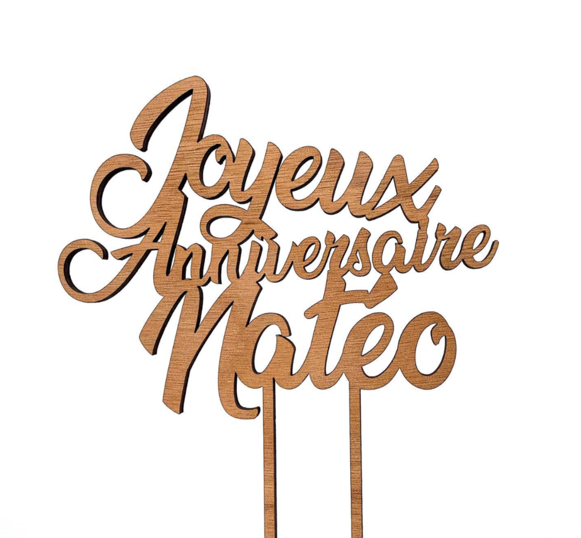 Cake topper en bois personalisable