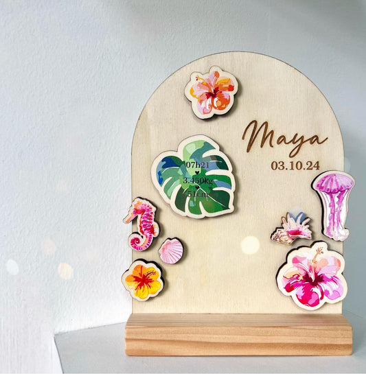 Tableau Naissance Bois Hawaï